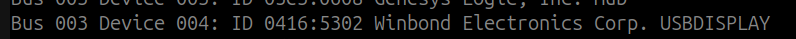 lsusb output showing the bus and device ids