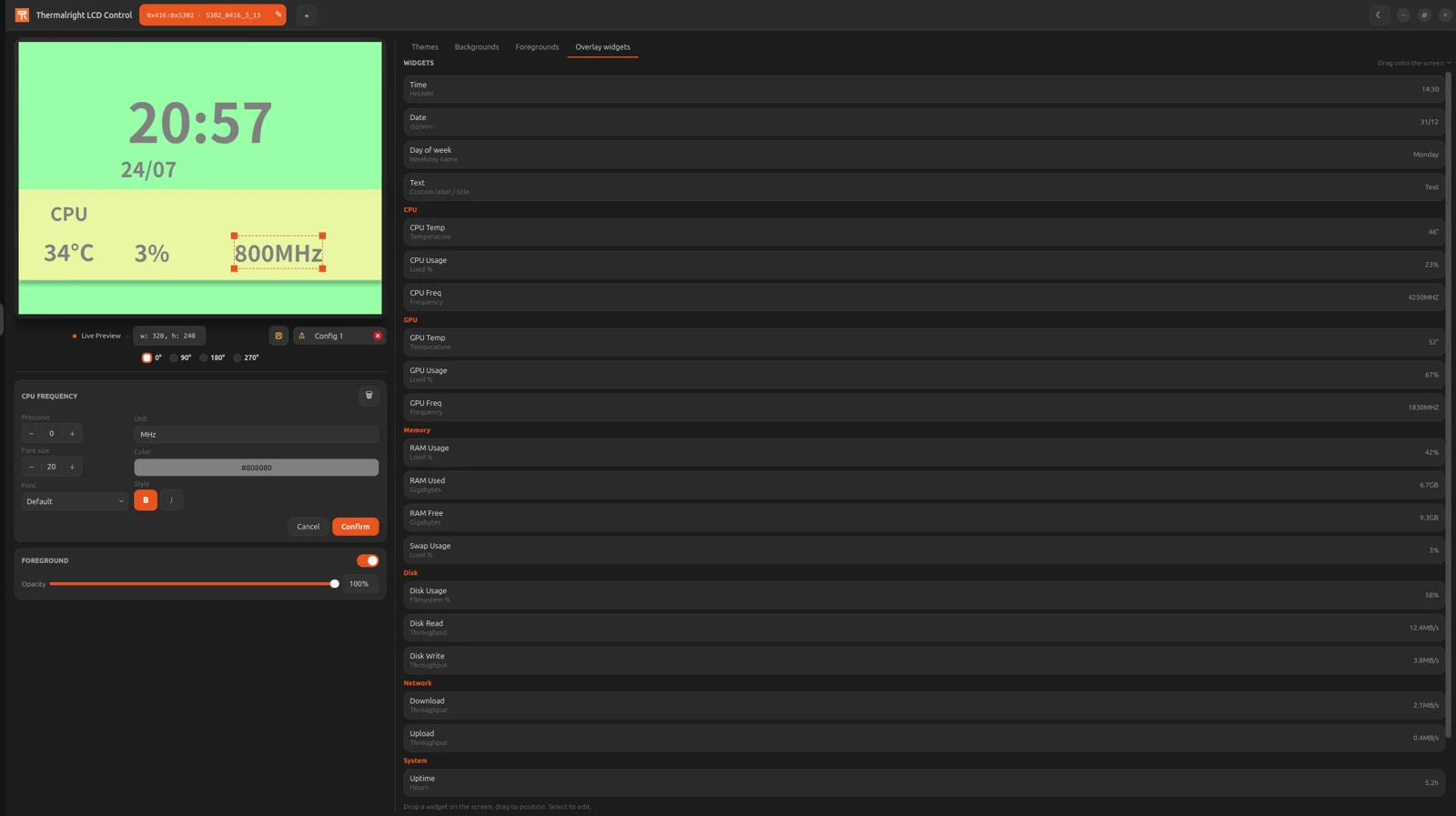 Widget editor
